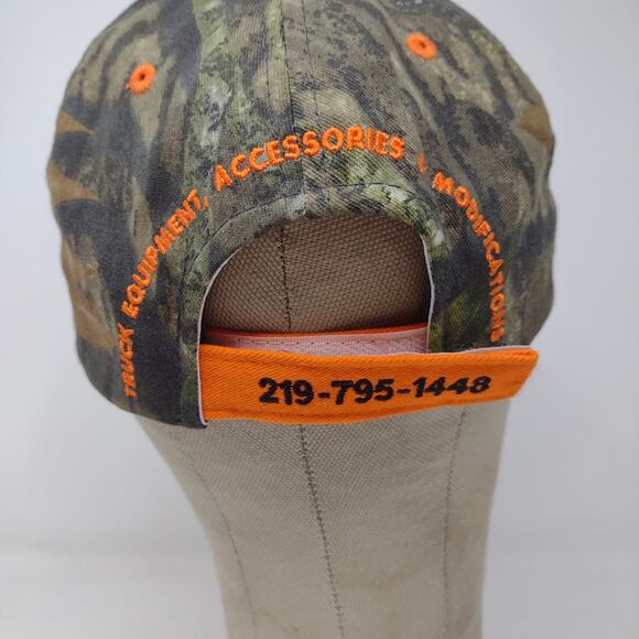 Lindco Equipment Orange & Camo Strapback Hat Embroidered Spell Out Logo - Picture 8 of 12